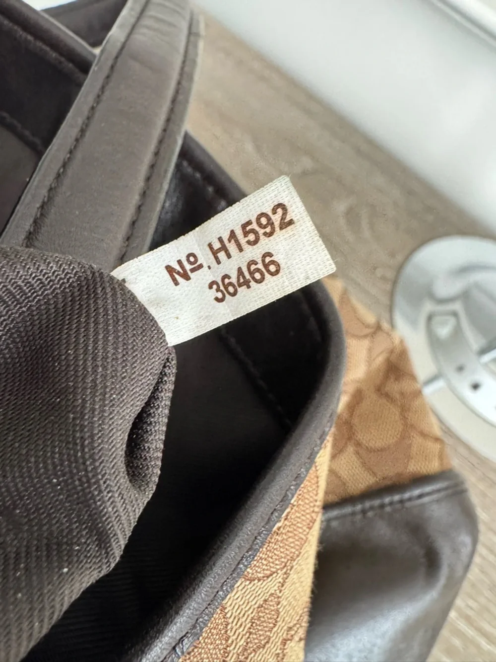 Coach Brown Signature Canvas Shoulder Bag with Dark Brown Trim - Picture 8 of 16